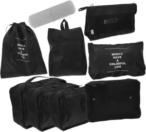 LIFKOME Foldable Travel Organizer Bag 9-in-1 Toiletry Kit Cups Garment Bag for Women Laundry Makeup Storage