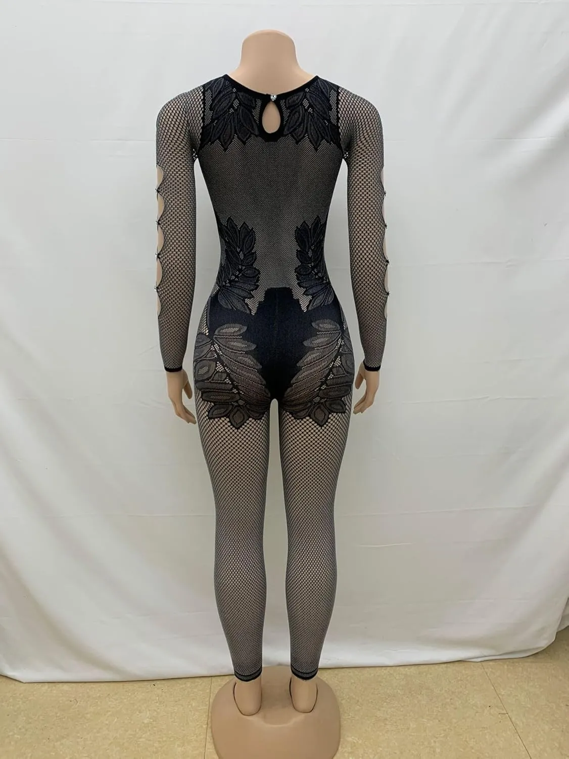 Long Sleeved Jumpsuits - Sexy Hollowed Out Slim Fit Women's Jumpsuits