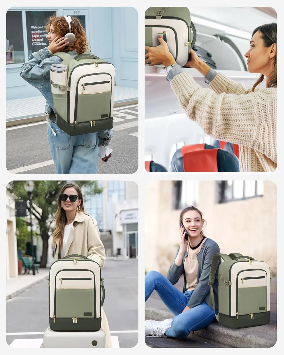 LOVEVOOK Travel Backpack for Women with Shoes Compartment,40L Personal Item Travel Bag Flight Approved Carry On Backpack with 2 Packing Cubes,Large Casual Weekender Luggage Daypack