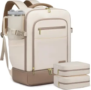 LOVEVOOK Travel Backpack for Women with Shoes Compartment,40L Personal Item Travel Bag Flight Approved Carry On Backpack with 2 Packing Cubes,Large Casual Weekender Luggage Daypack