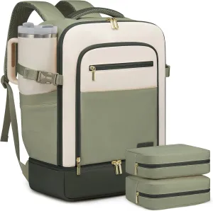 LOVEVOOK Travel Backpack for Women with Shoes Compartment,40L Personal Item Travel Bag Flight Approved Carry On Backpack with 2 Packing Cubes,Large Casual Weekender Luggage Daypack