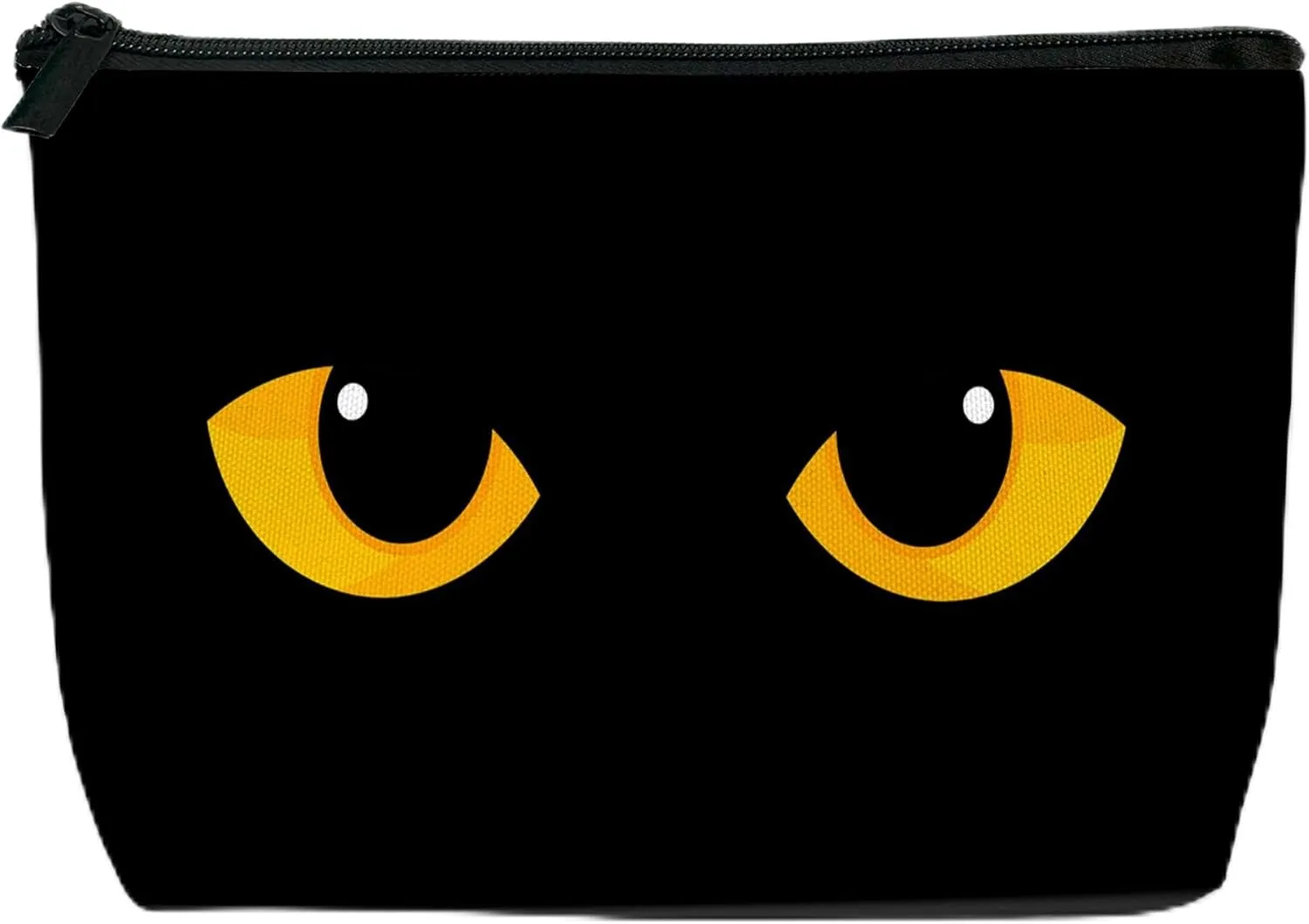 Makeup Bag for Purse, Waterproof Funny Black Cat Evil Eye Cosmetic Bag for Women, Zipper Travel Toiletry Pouch Gift 9.55.9 Inch