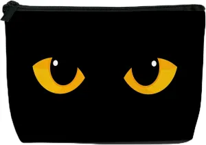 Makeup Bag for Purse, Waterproof Funny Black Cat Evil Eye Cosmetic Bag for Women, Zipper Travel Toiletry Pouch Gift 9.55.9 Inch
