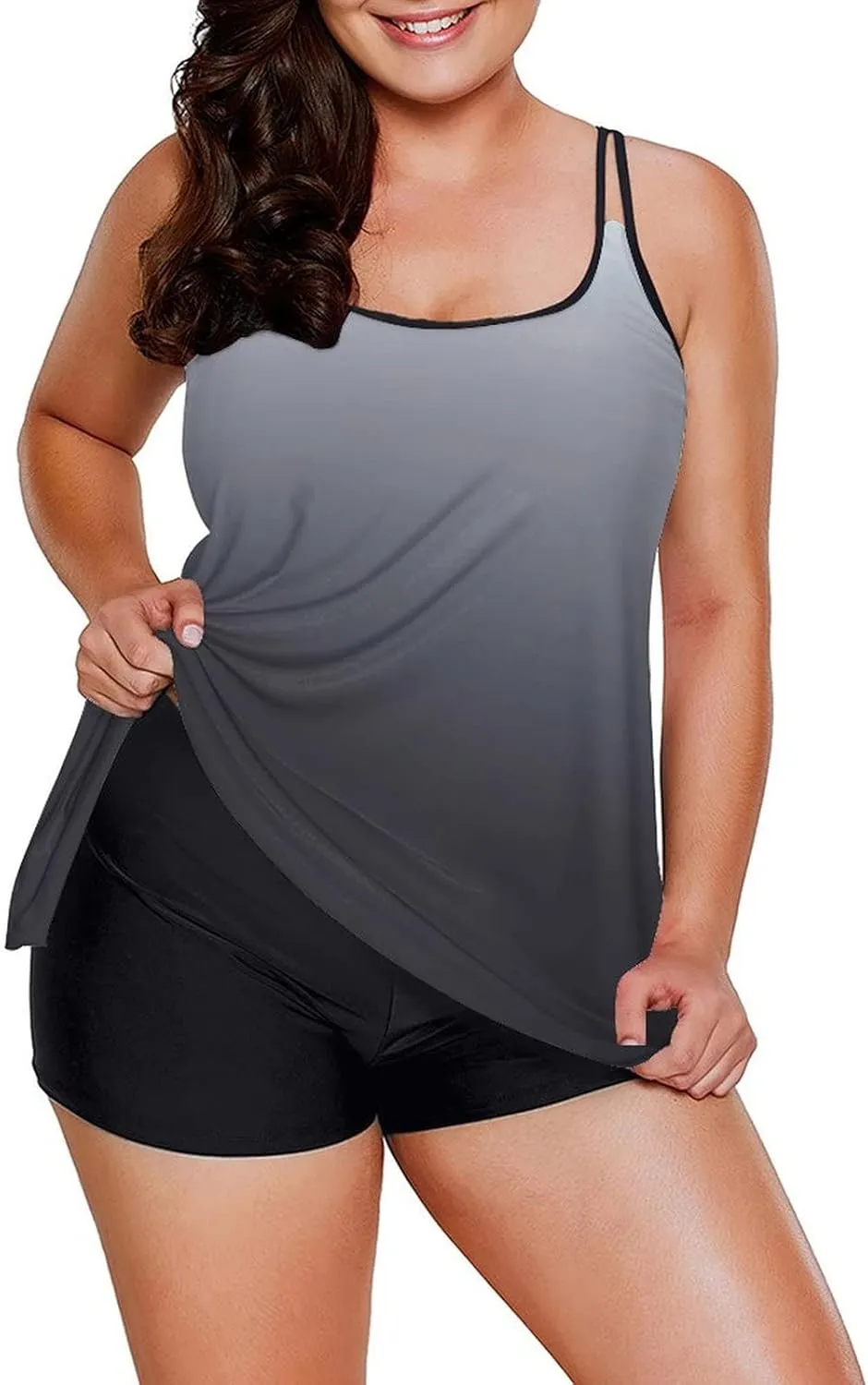 MARZXIN Tankini Swimsuit for Women Floral Two Piece Bathing Suit Swimwear Tank Top Swimwear with Boyshorts