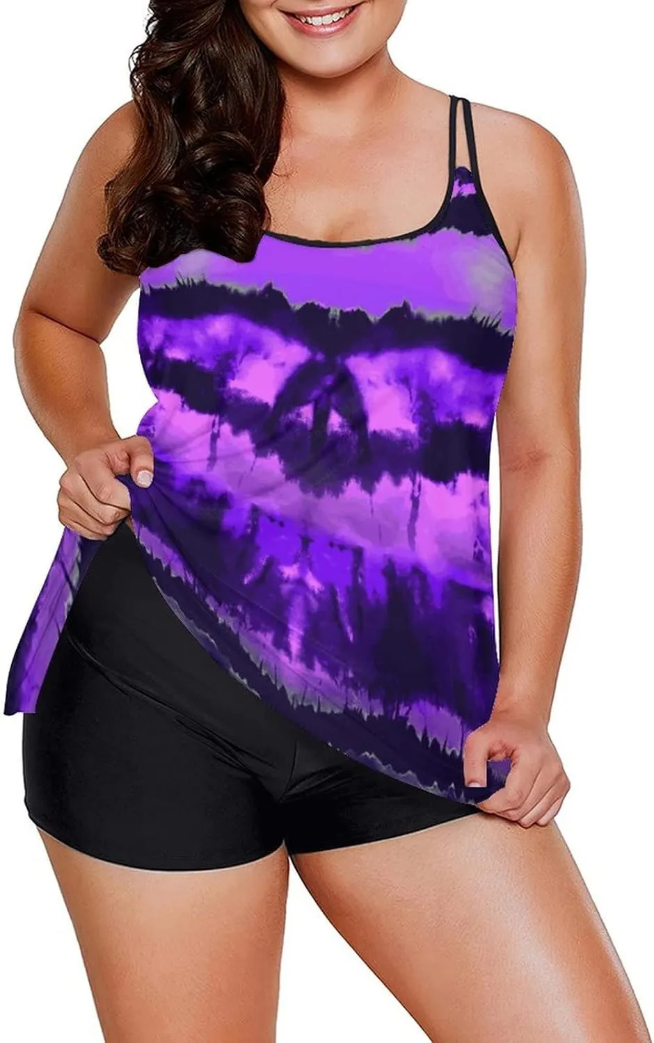 MARZXIN Tankini Swimsuit for Women Floral Two Piece Bathing Suit Swimwear Tank Top Swimwear with Boyshorts
