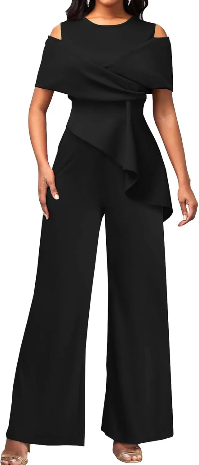 MOJICK Jumpsuits for Women Elegant Long Sleeve Straight Long Pants Party Clubwear Rompers