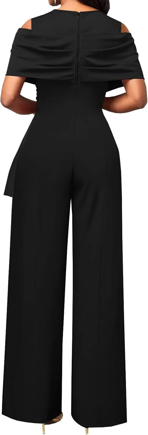 MOJICK Jumpsuits for Women Elegant Long Sleeve Straight Long Pants Party Clubwear Rompers