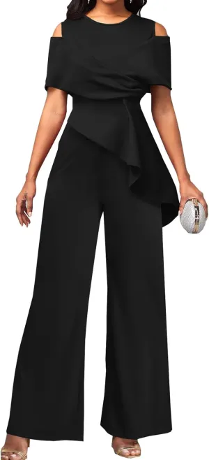 MOJICK Jumpsuits for Women Elegant Long Sleeve Straight Long Pants Party Clubwear Rompers