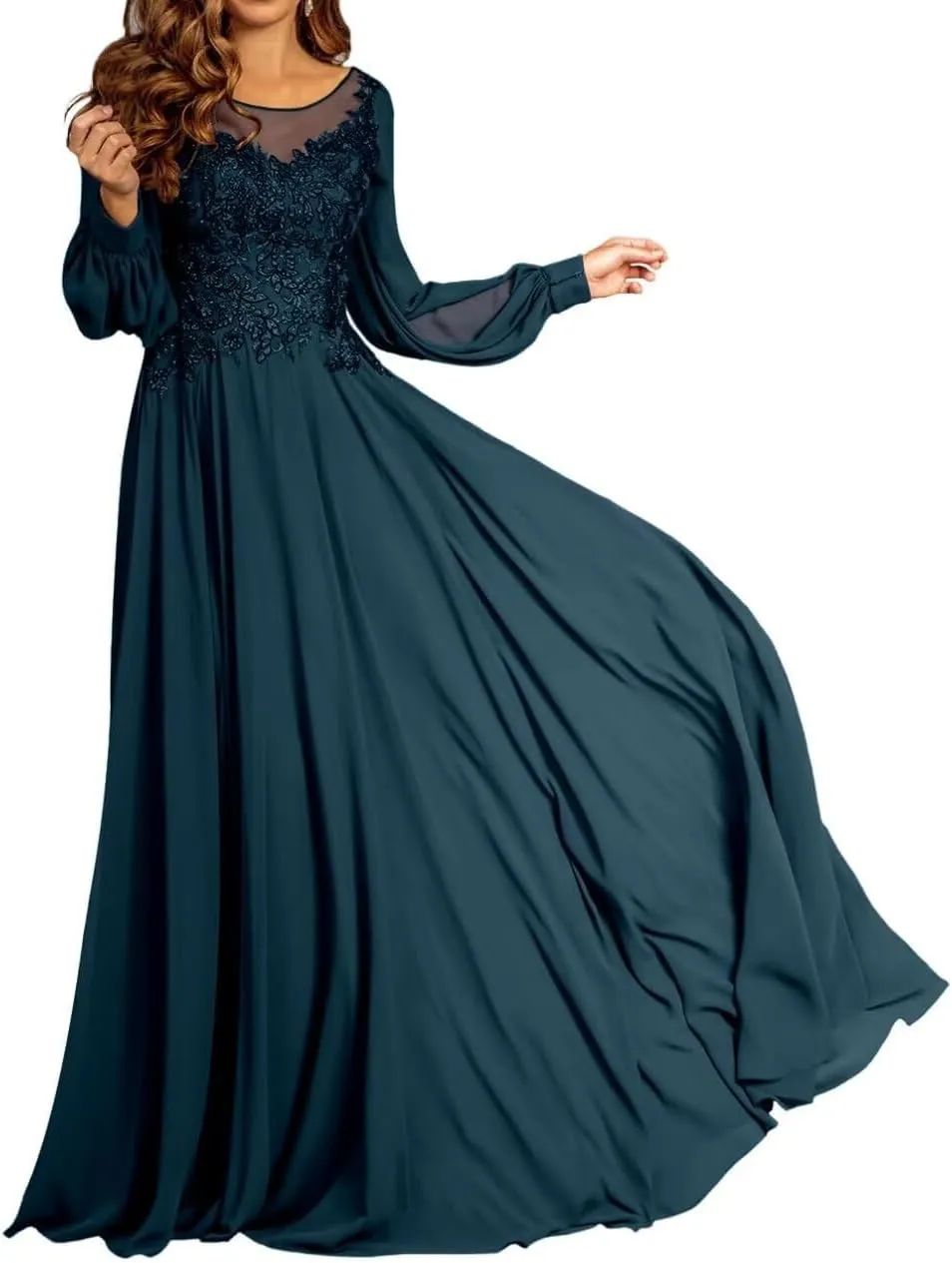 Mother of The Bride Dresses for Wedding Guest Dress Long Sleeves 2024 Fall Formal Evening Gowns for Women