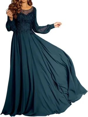 Mother of The Bride Dresses for Wedding Guest Dress Long Sleeves 2024 Fall Formal Evening Gowns for Women