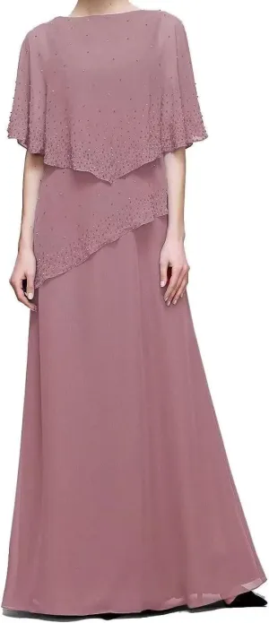 Mother of The Bride Dresses Glitter Diamonds Small Capes Plus Size Dresses Wedding Evening Party Dresses Formal
