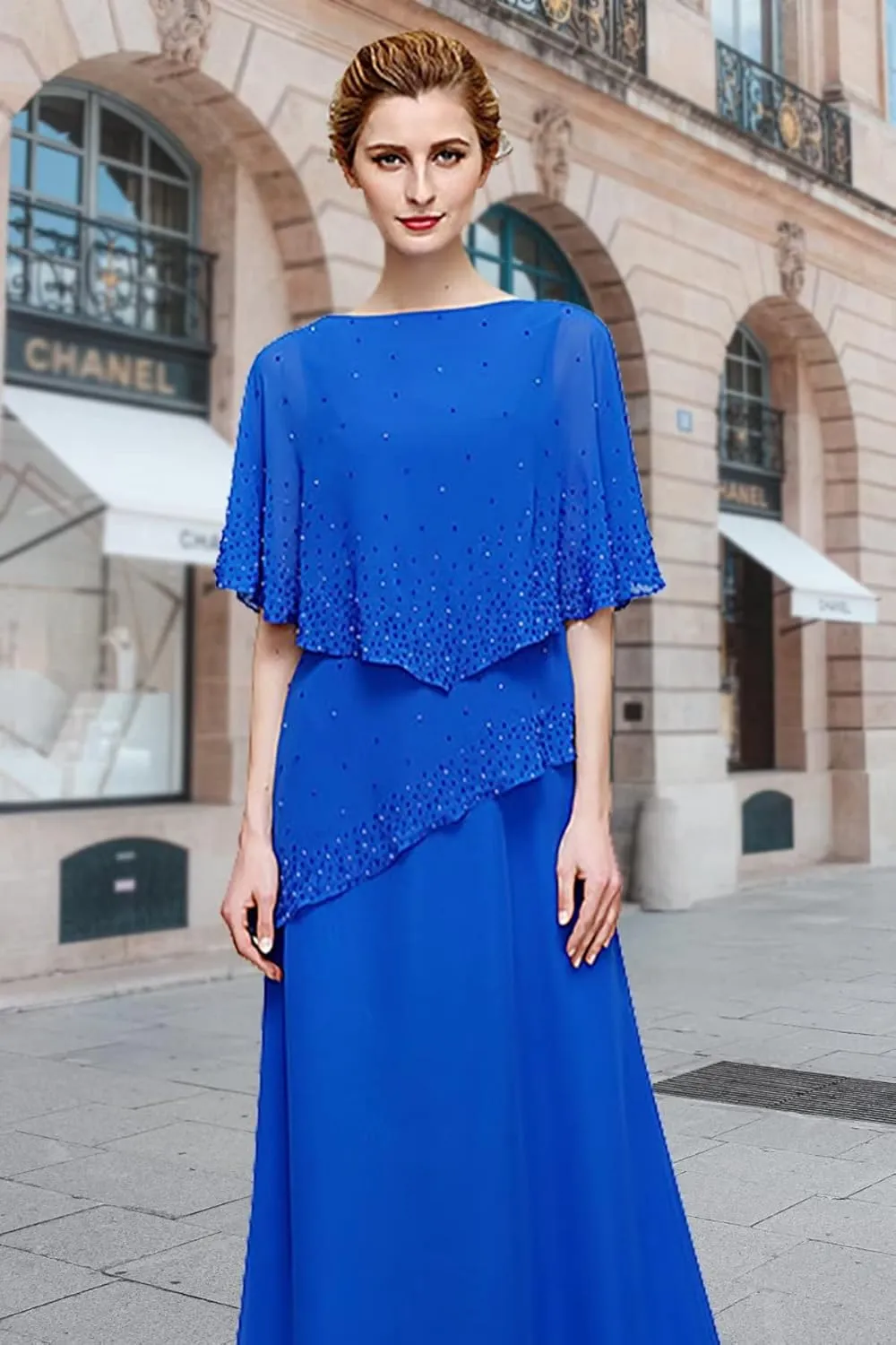 Mother of The Bride Dresses Glitter Diamonds Small Capes Plus Size Dresses Wedding Evening Party Dresses Formal