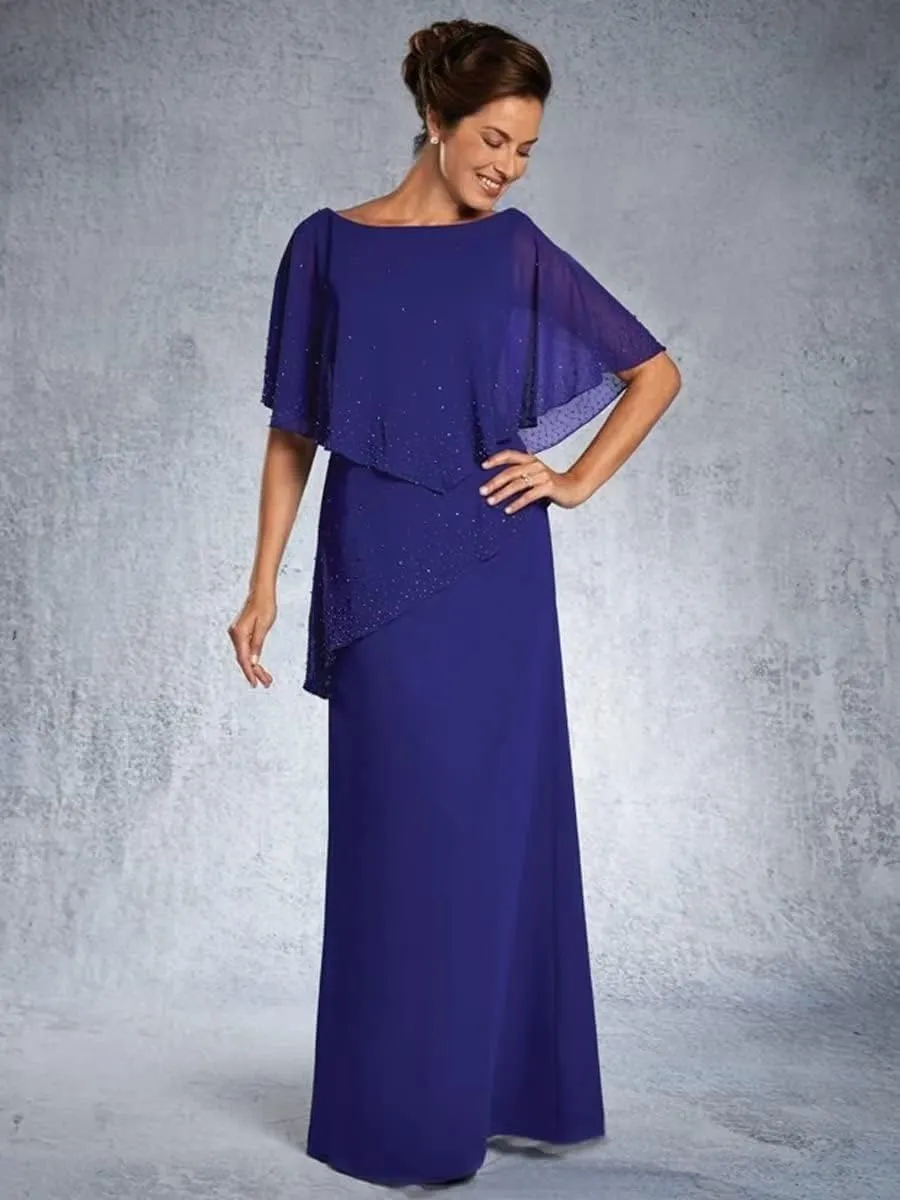 Mother of The Bride Dresses Glitter Diamonds Small Capes Plus Size Dresses Wedding Evening Party Dresses Formal