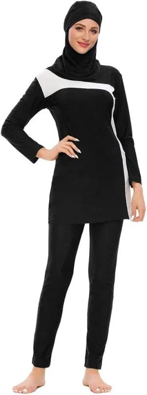 Muslim Swimsuits for Women Modest Swimwear 3 Piece Islamic Long Sleeve Burkini