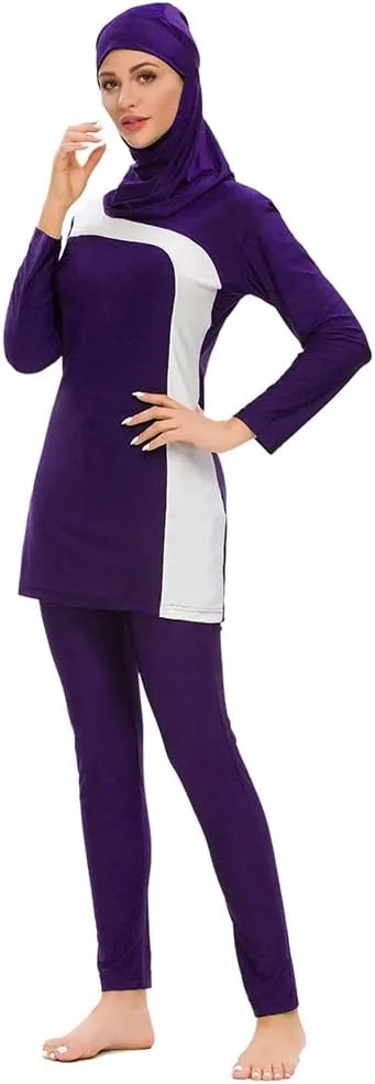Muslim Swimsuits for Women Modest Swimwear 3 Piece Islamic Long Sleeve Burkini