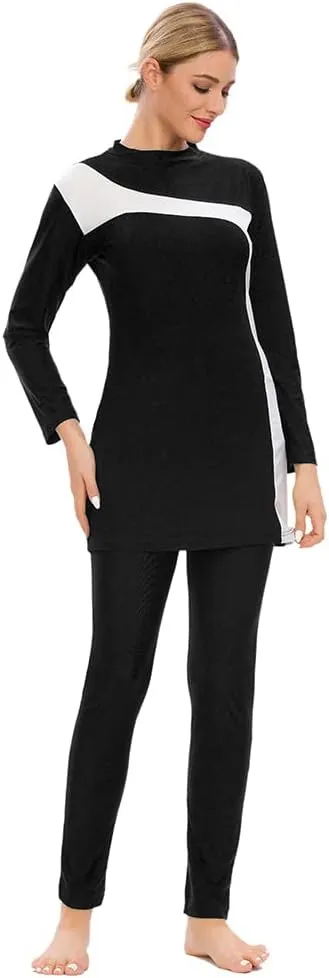 Muslim Swimsuits for Women Modest Swimwear 3 Piece Islamic Long Sleeve Burkini