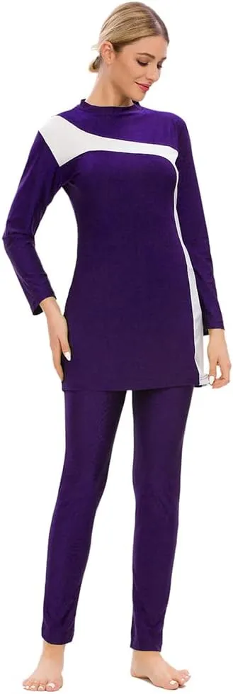 Muslim Swimsuits for Women Modest Swimwear 3 Piece Islamic Long Sleeve Burkini
