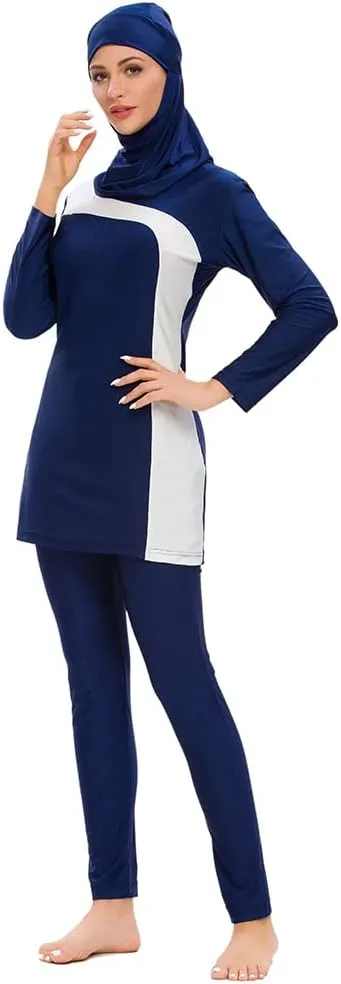 Muslim Swimsuits for Women Modest Swimwear 3 Piece Islamic Long Sleeve Burkini
