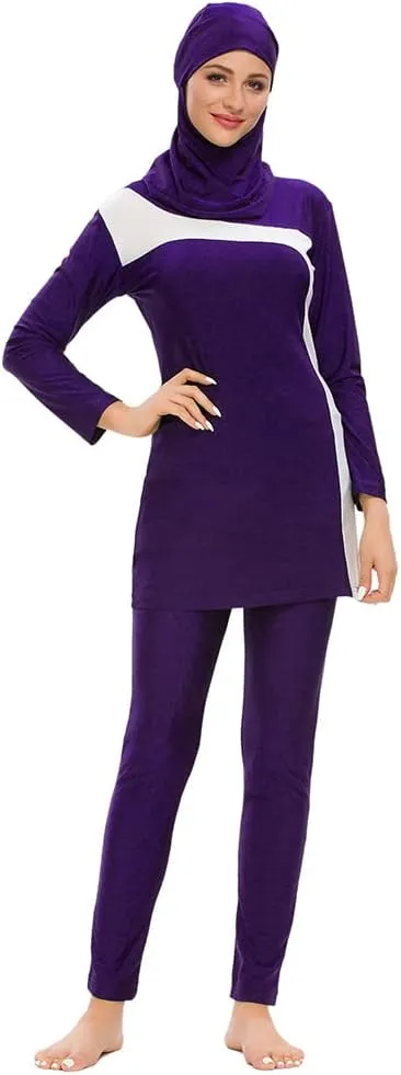 Muslim Swimsuits for Women Modest Swimwear 3 Piece Islamic Long Sleeve Burkini