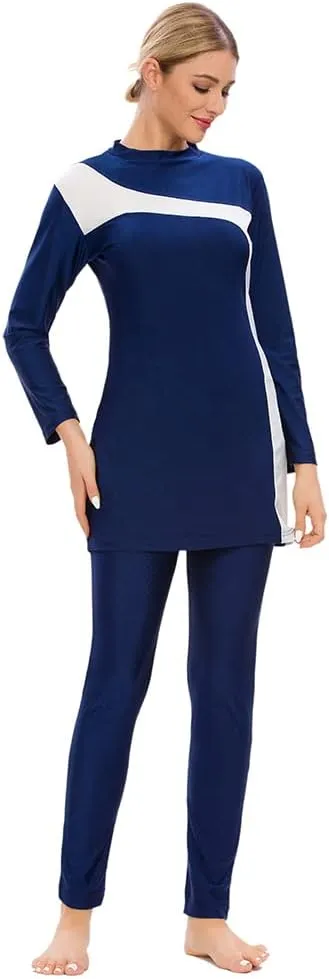 Muslim Swimsuits for Women Modest Swimwear 3 Piece Islamic Long Sleeve Burkini