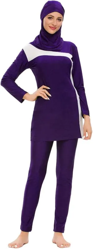 Muslim Swimsuits for Women Modest Swimwear 3 Piece Islamic Long Sleeve Burkini