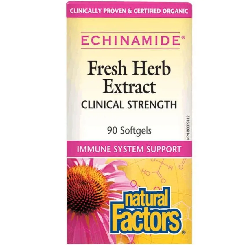 Natural Factors Echinamide Fresh Herb Extract Clinical Strength 90 Softgels