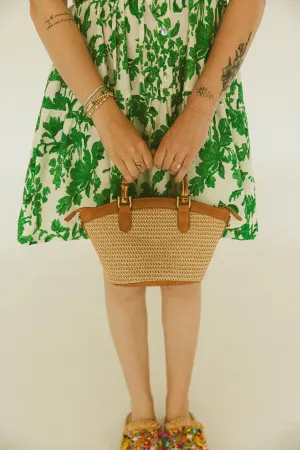 Natural Straw Millie Bamboo Handle Basket Crossbody