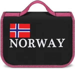 Norway's National Pride Toiletry Bag with Hanging Hook Large Cosmetic Bags Detachable Makeup Pouch Bathroom Accessories