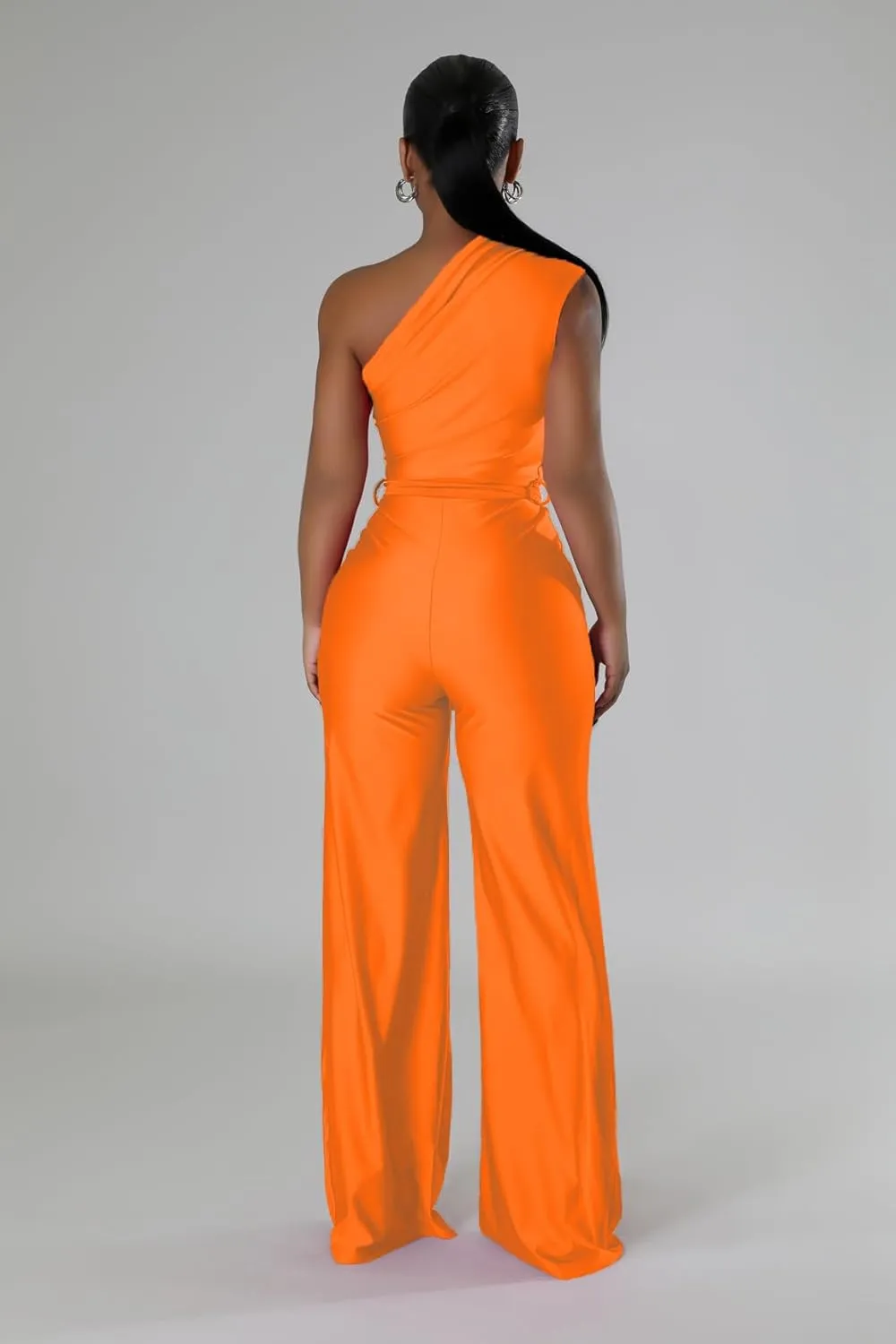 One Piece Jumpsuits for Women Casual Wide Leg Pants Set Holiday Outfits Sexy Romper Clubwear with Belt