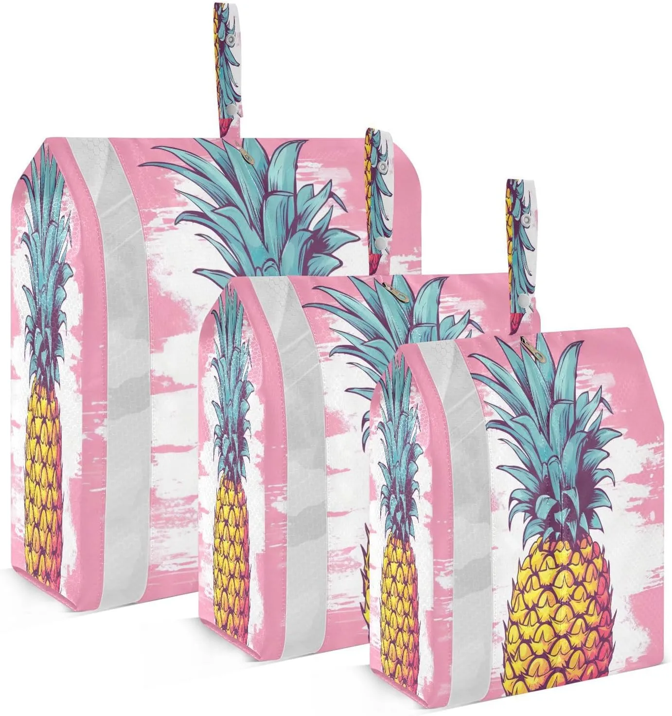 Pineapple Pink Compression Packing Cubes for Travel Packing Organizers Large Luggage Organizers Bags for Travel Accessories
