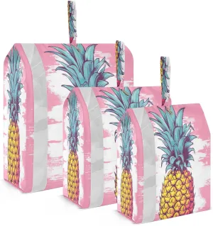 Pineapple Pink Compression Packing Cubes for Travel Packing Organizers Large Luggage Organizers Bags for Travel Accessories