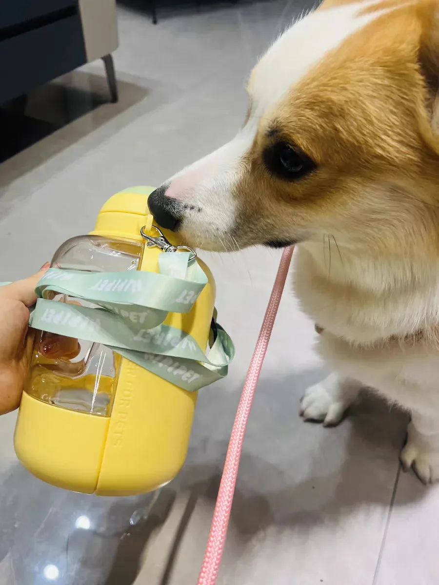 Portable 2-in-1 Dog Water Bottle & Food Container