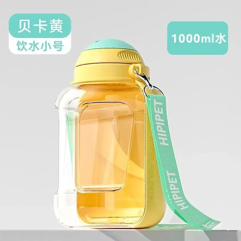 Portable 2-in-1 Dog Water Bottle & Food Container