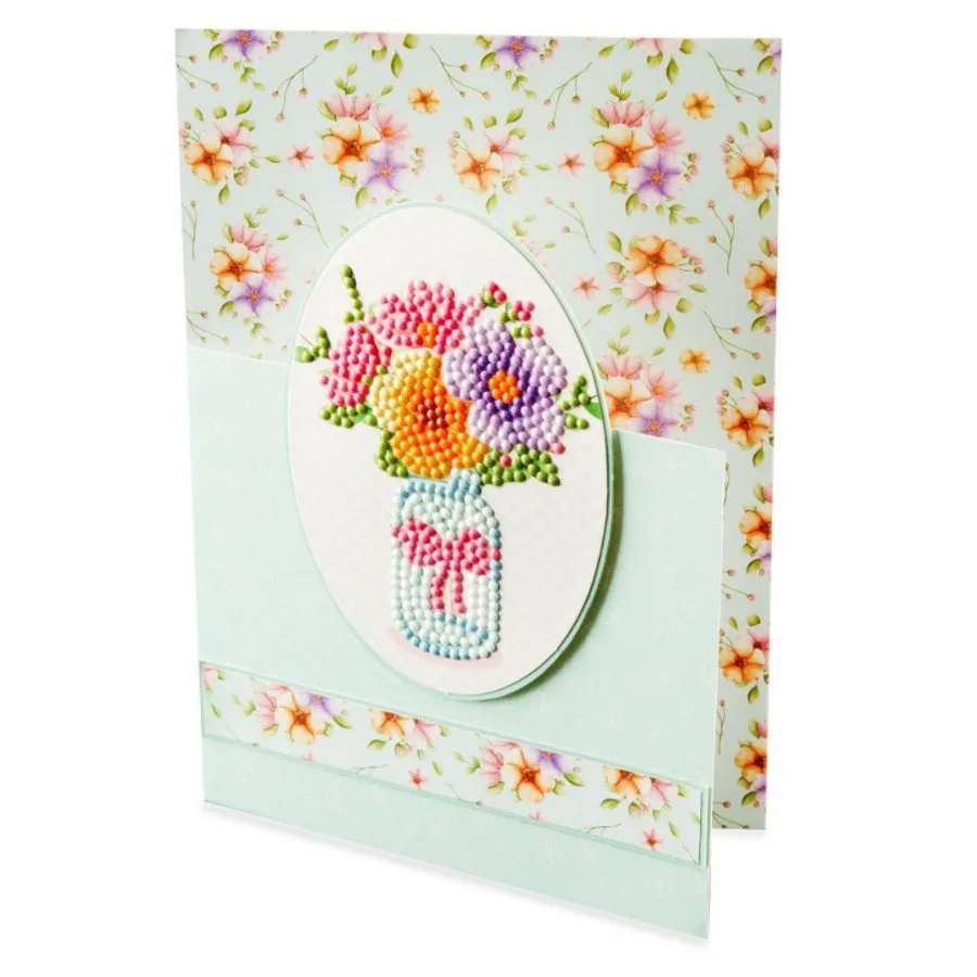 "Gnomes Flower Garden" Crystal Art Paper Crafting Kit