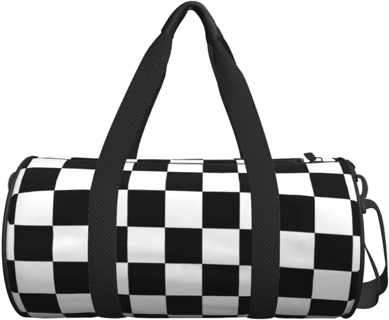 Race Checkered Sports Gym Bag Racing Checkerboard Travel Duffel Bag Shoes Compartment For Men Women Foldable Lightweight Yoga Gym Sports Bag 17.7 X 9 X 9 Inches