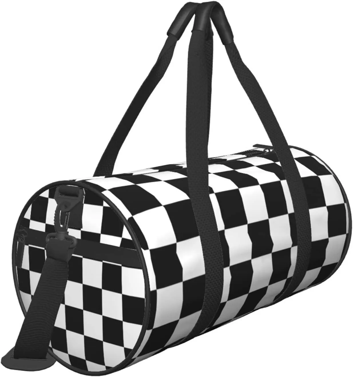 Race Checkered Sports Gym Bag Racing Checkerboard Travel Duffel Bag Shoes Compartment For Men Women Foldable Lightweight Yoga Gym Sports Bag 17.7 X 9 X 9 Inches