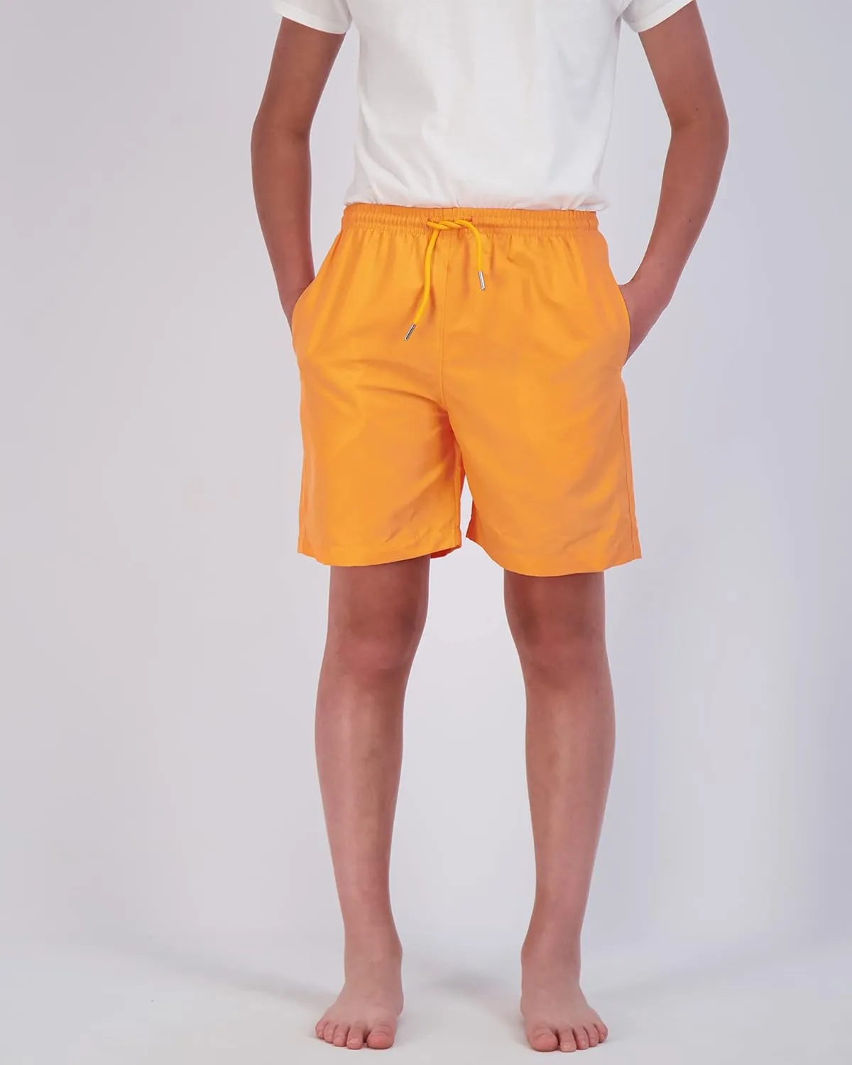 Real Essentials 3-Pack: Boy's Swim Board Shorts Trunks with Drawstring Beach UPF Swimwear Surf Swimming Short for Boys