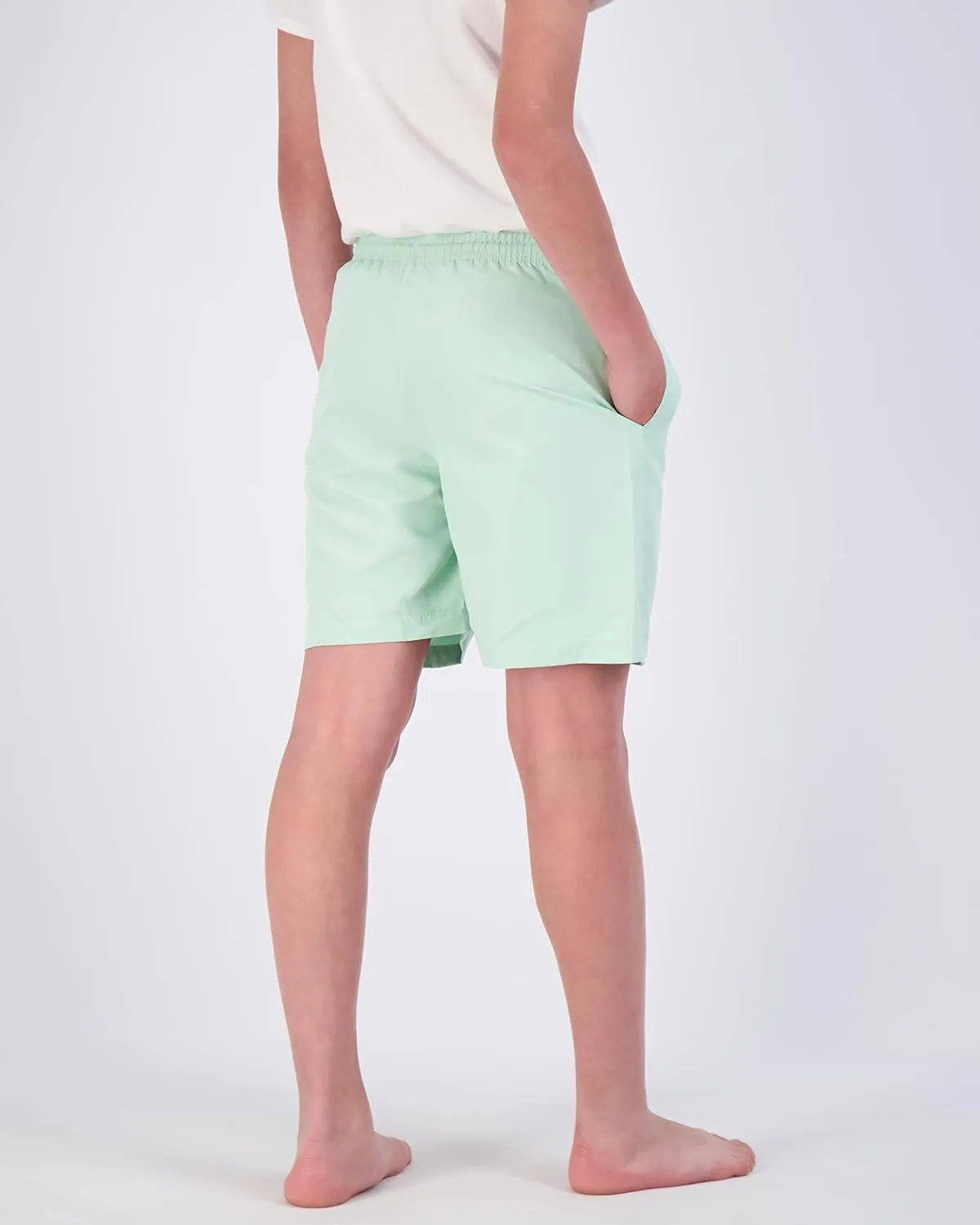 Real Essentials 3-Pack: Boy's Swim Board Shorts Trunks with Drawstring Beach UPF Swimwear Surf Swimming Short for Boys