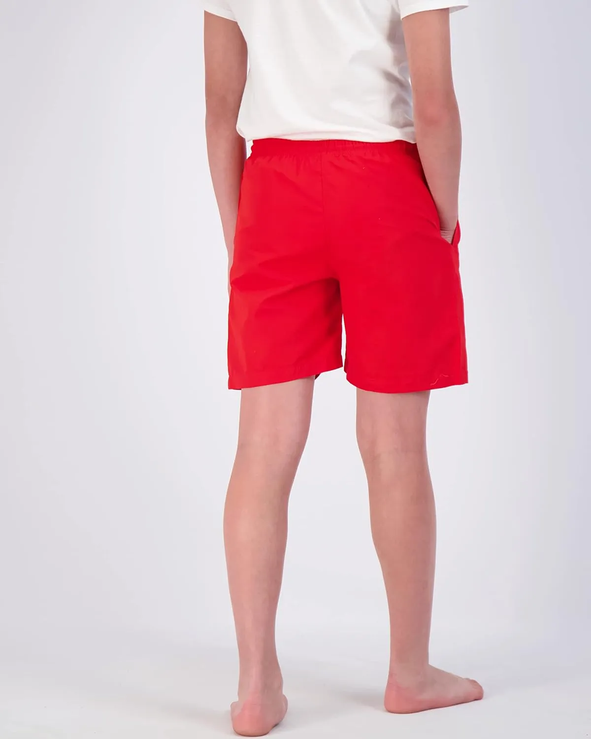 Real Essentials 3-Pack: Boy's Swim Board Shorts Trunks with Drawstring Beach UPF Swimwear Surf Swimming Short for Boys