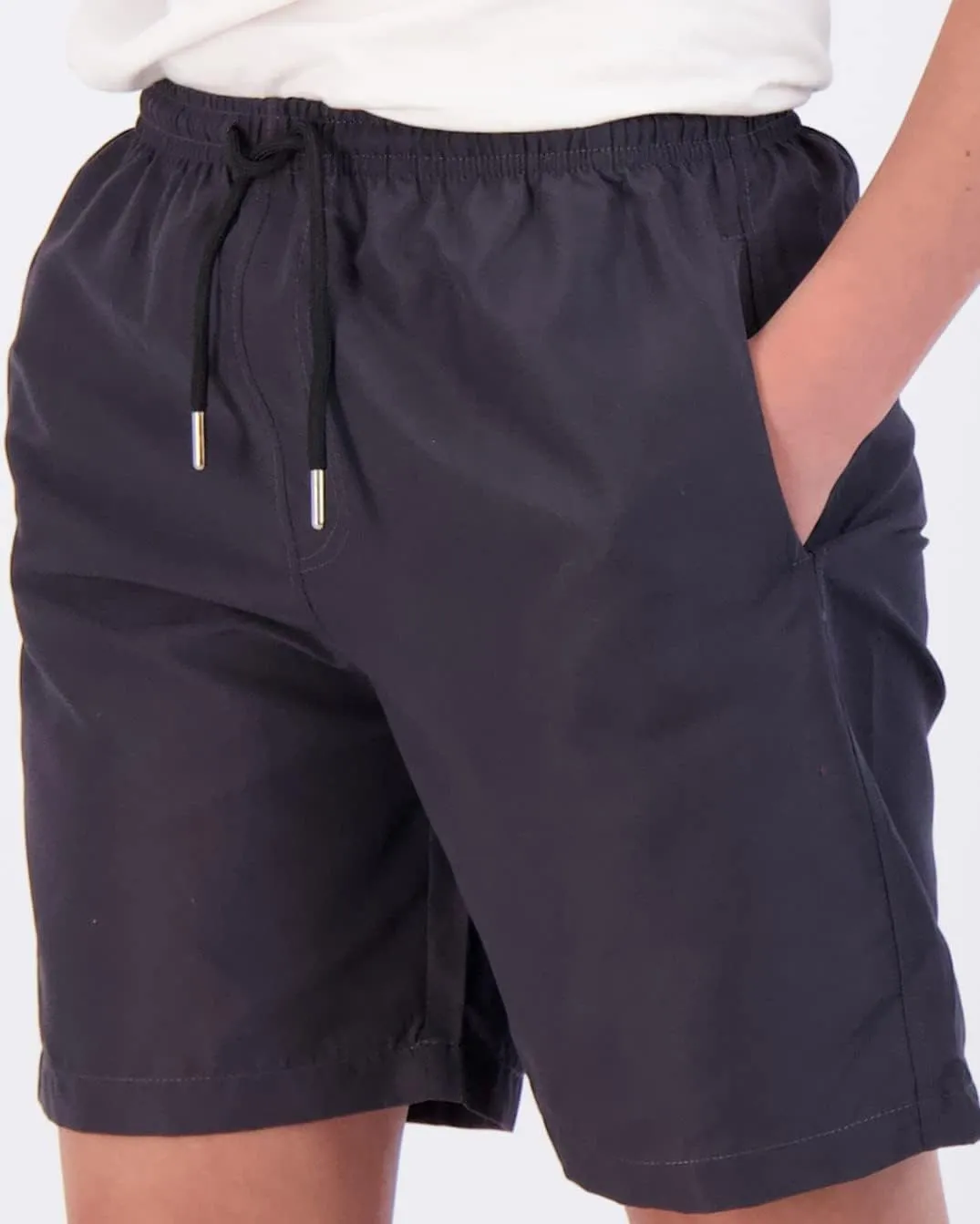 Real Essentials 3-Pack: Boy's Swim Board Shorts Trunks with Drawstring Beach UPF Swimwear Surf Swimming Short for Boys