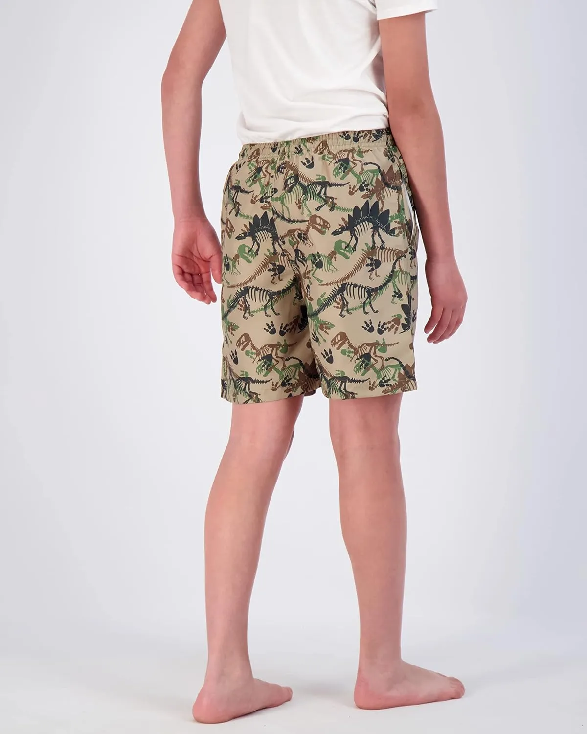 Real Essentials 3-Pack: Boy's Swim Board Shorts Trunks with Drawstring Beach UPF Swimwear Surf Swimming Short for Boys