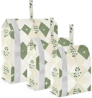 Rhomboid White White Eucalyptus 3 Set Travel Packing Cubes For Suitcases, Foldable, Garment Bag Closet Storage, Luggage Space Saver, Organizadores De Maletas Para
