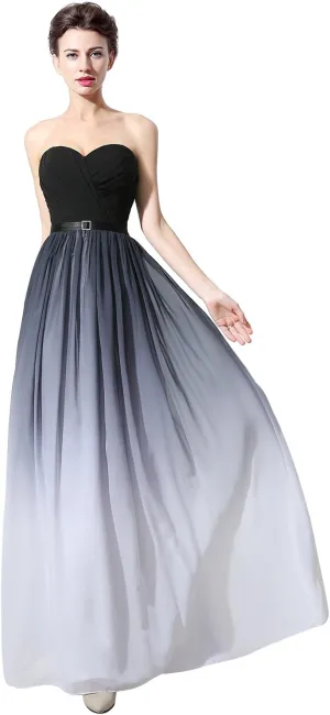 Sarahbridal Long Women's Formal Dresses Chiffon Pleated Backless Evening Gowns Sheath Flowy Prom Party Dress