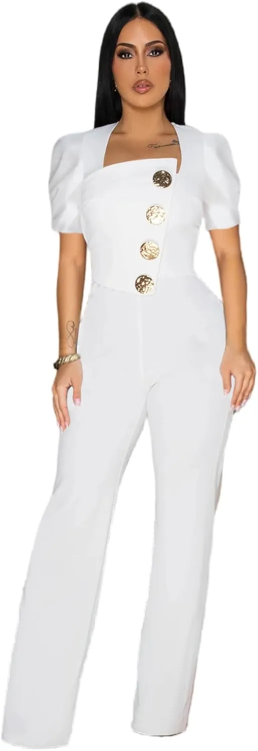 Sexy ladies fashion wide leg elegant club jumpsuit business party jumpsuit