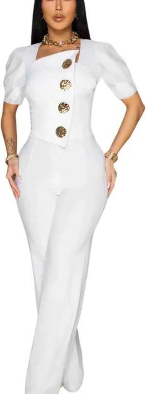 Sexy ladies fashion wide leg elegant club jumpsuit business party jumpsuit