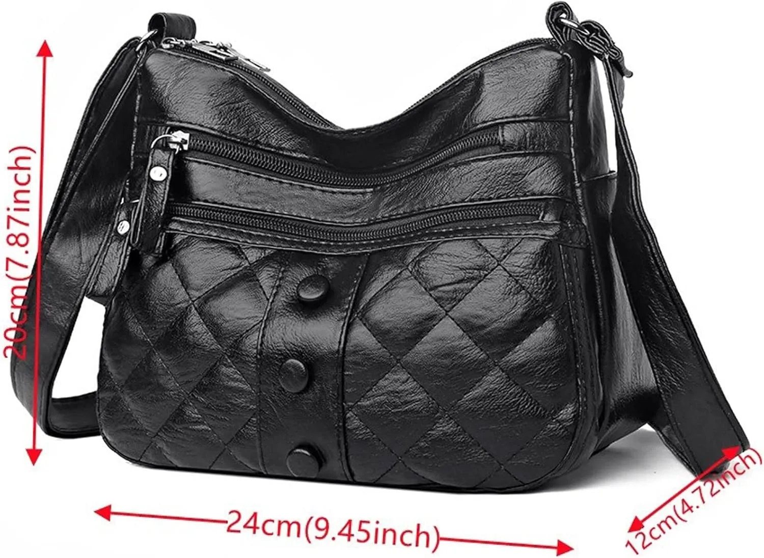 Shoulder Bags Ladies PU Leather Casual Shoulder Bags for Women Storey Large Capacity Women Crossbody Shopper Bags(Brown)