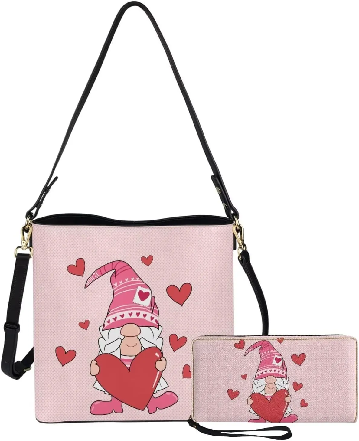 Shoulder Bags Set 2 Piece Saddle Bags Crossbody Bags for Women with Shoulder Strap Wristlet Wallets for Women