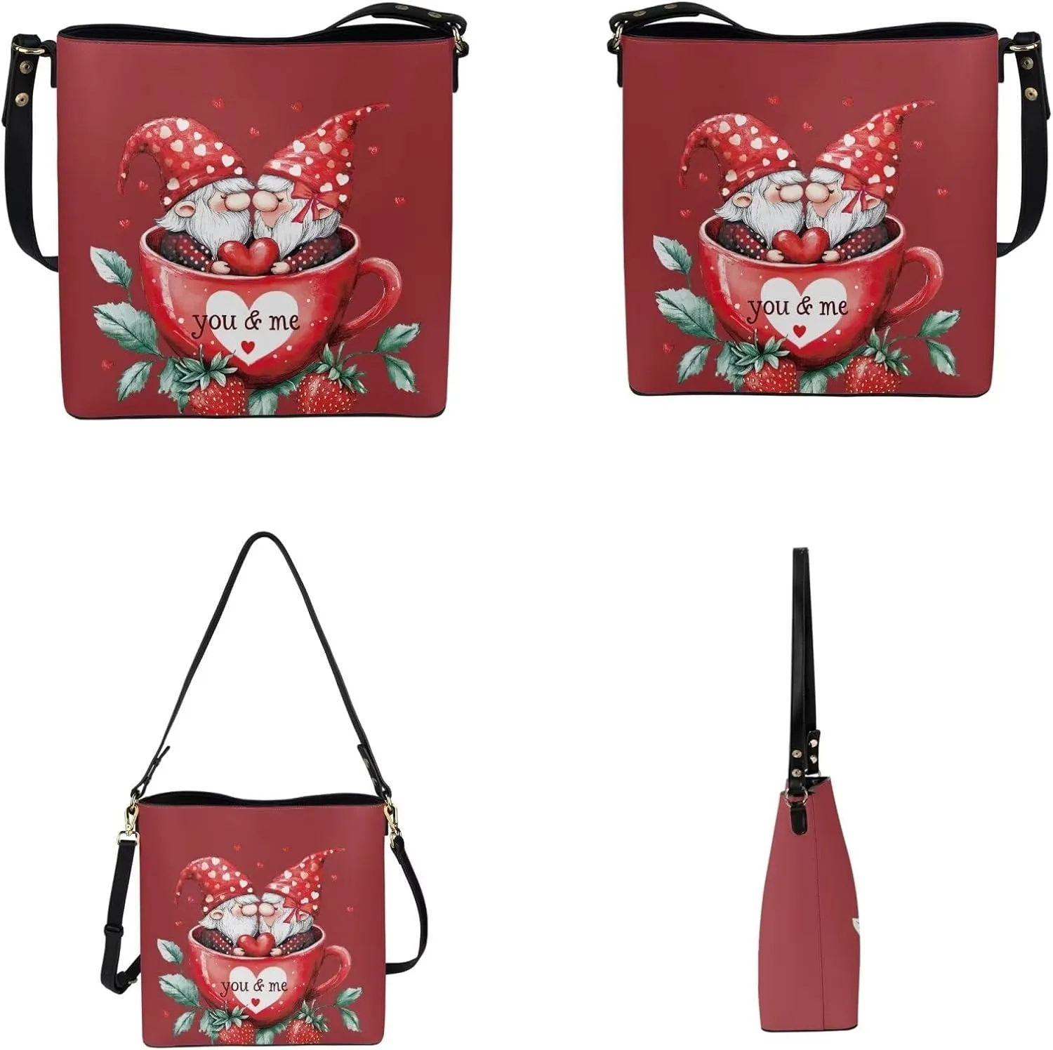 Shoulder Bags Set 2 Piece Saddle Bags Crossbody Bags for Women with Shoulder Strap Wristlet Wallets for Women