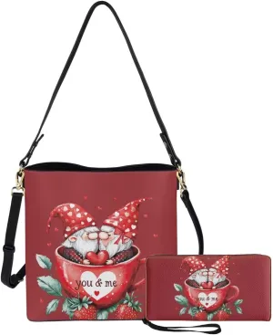 Shoulder Bags Set 2 Piece Saddle Bags Crossbody Bags for Women with Shoulder Strap Wristlet Wallets for Women