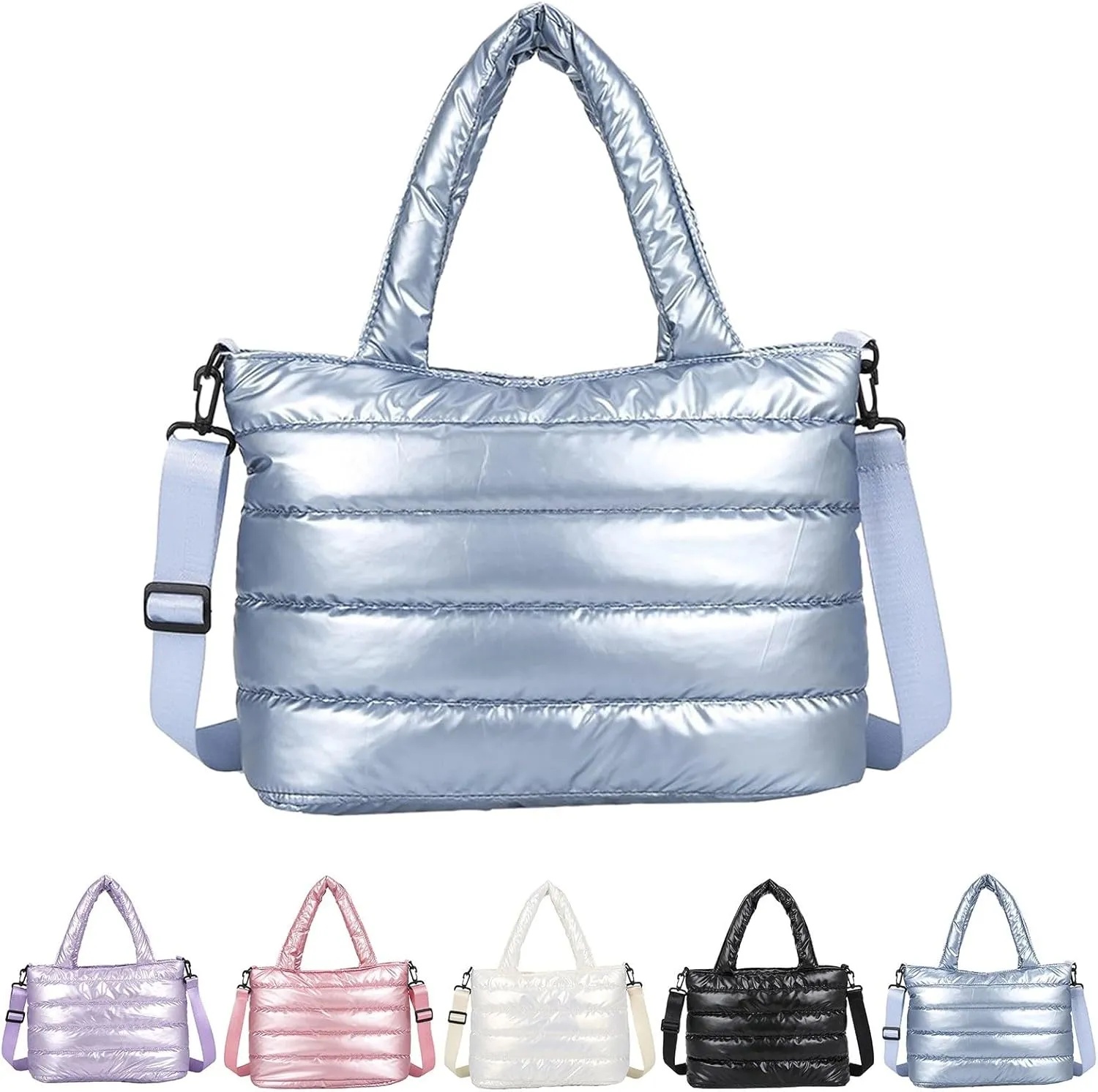 Sling Bag For Women Large Quilted Shoulder Bag Carryall Puffer Hobo Bag For Family Friends Travel College F